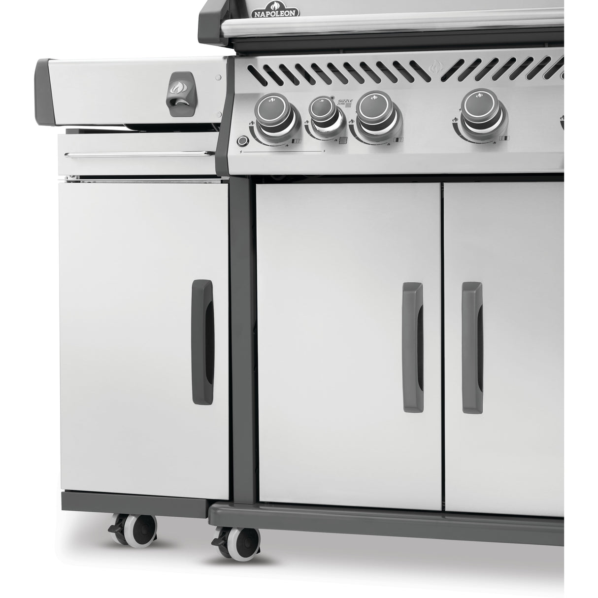 Rogue PRO Under Grill Storage Cart door closed installed