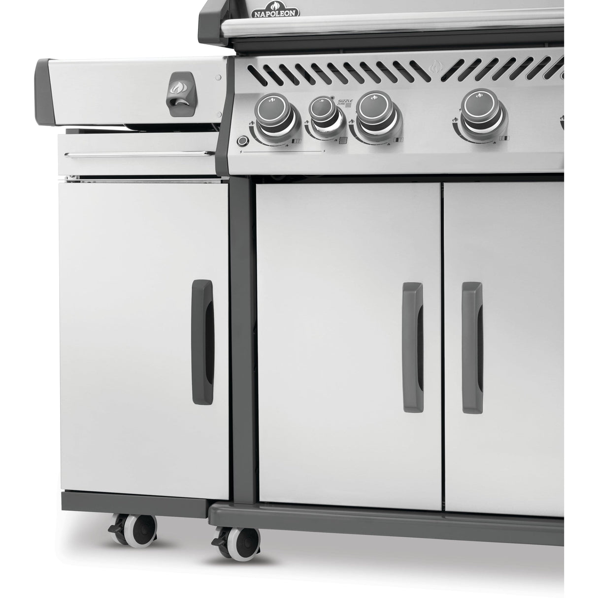 Rogue PRO Under Grill Storage Cart door closed installed