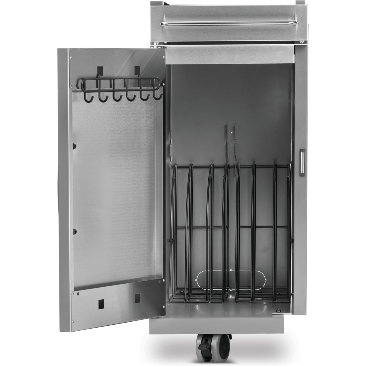 Rogue PRO Under Grill Storage Cart door open front view