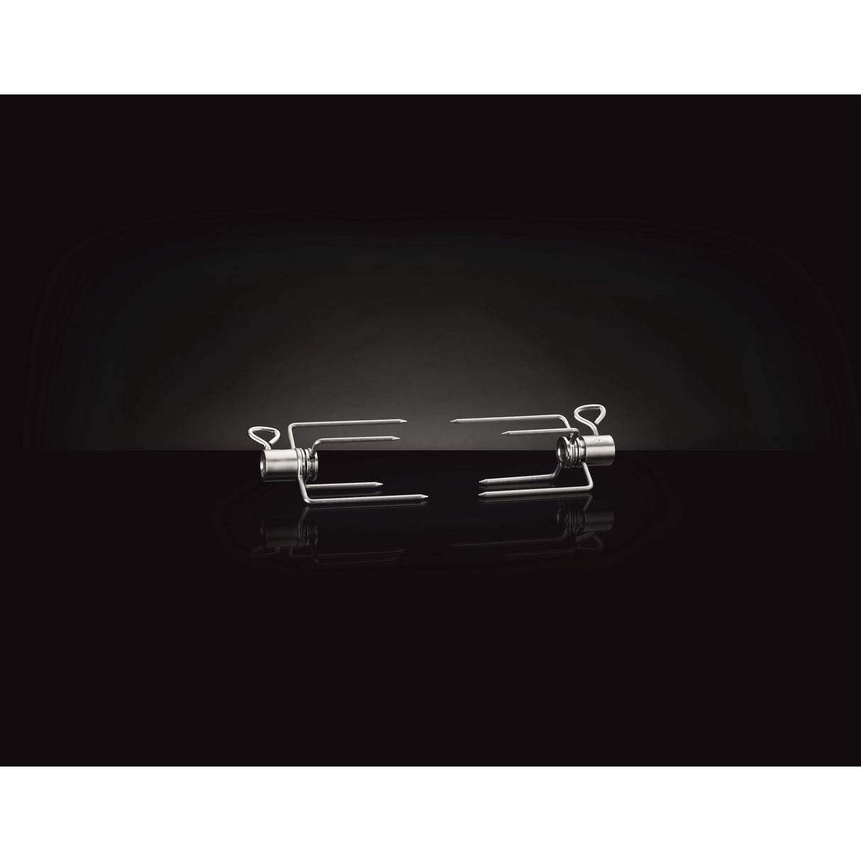 Collapsible Rotisserie Forks Four Prongs on black open