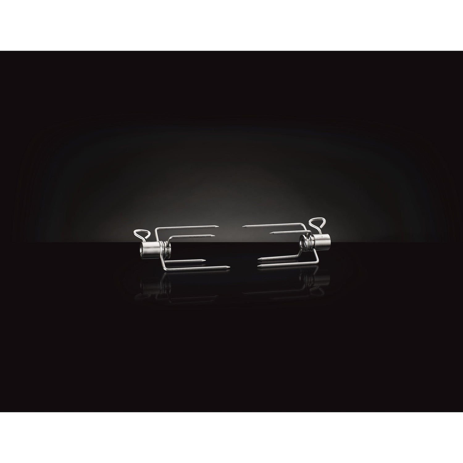 Collapsible Rotisserie Forks Four Prongs on black open