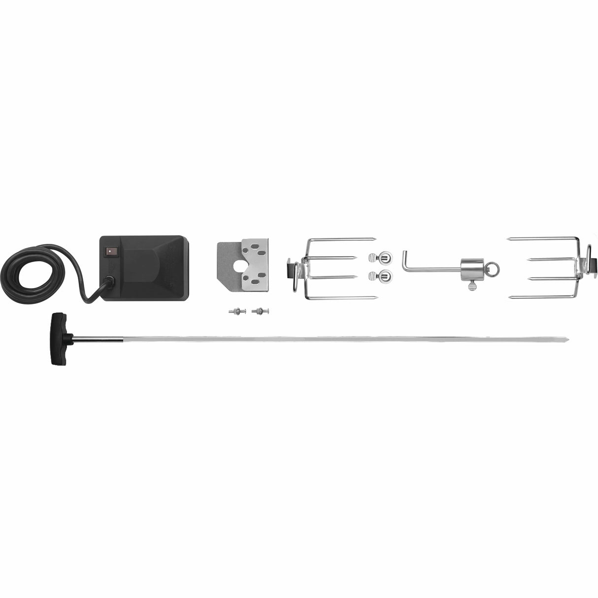 Heavy Duty Rotisserie for Large Grills top view disassembled