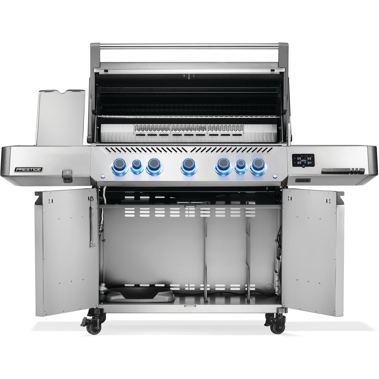 Napoleon Prestige 665 Connected Gas Grill front view open
