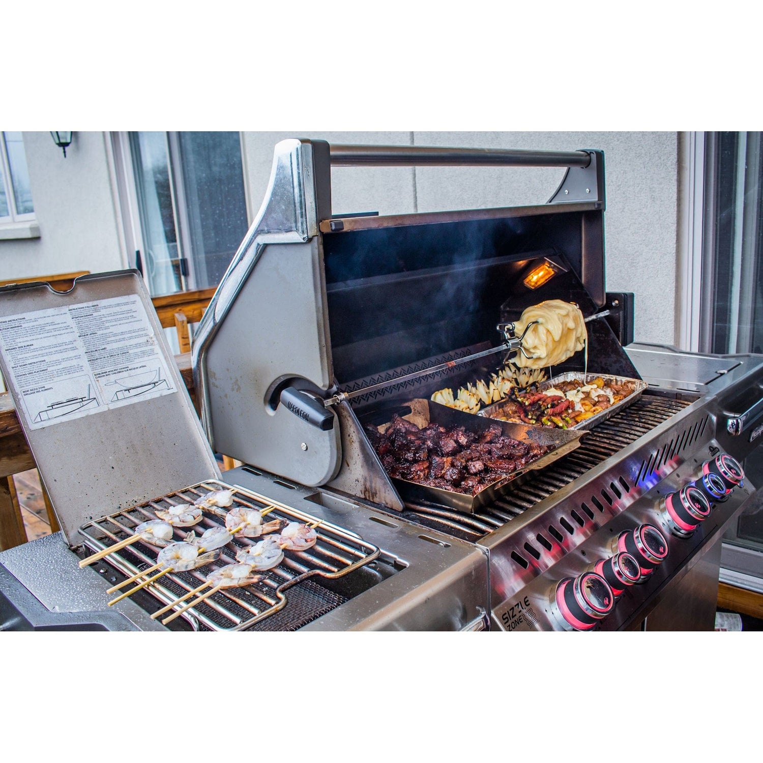 Rotisserie Forks Four Prongs grilling left side view