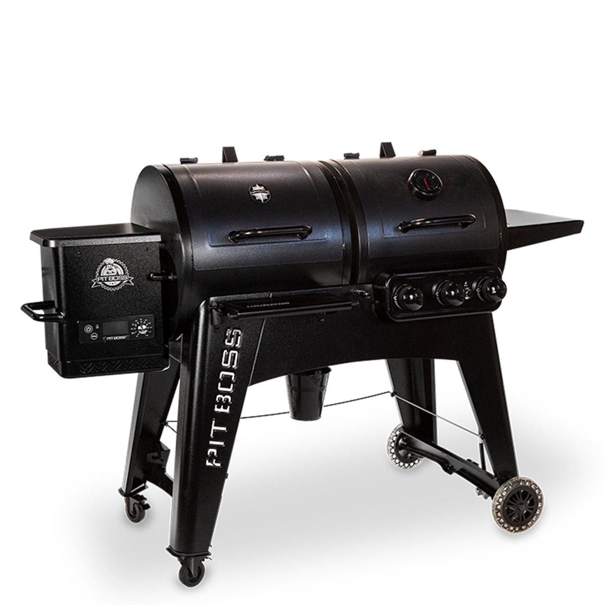 Pit Boss 1230G Navigator Combo Gas and Pellet Grill angle view
