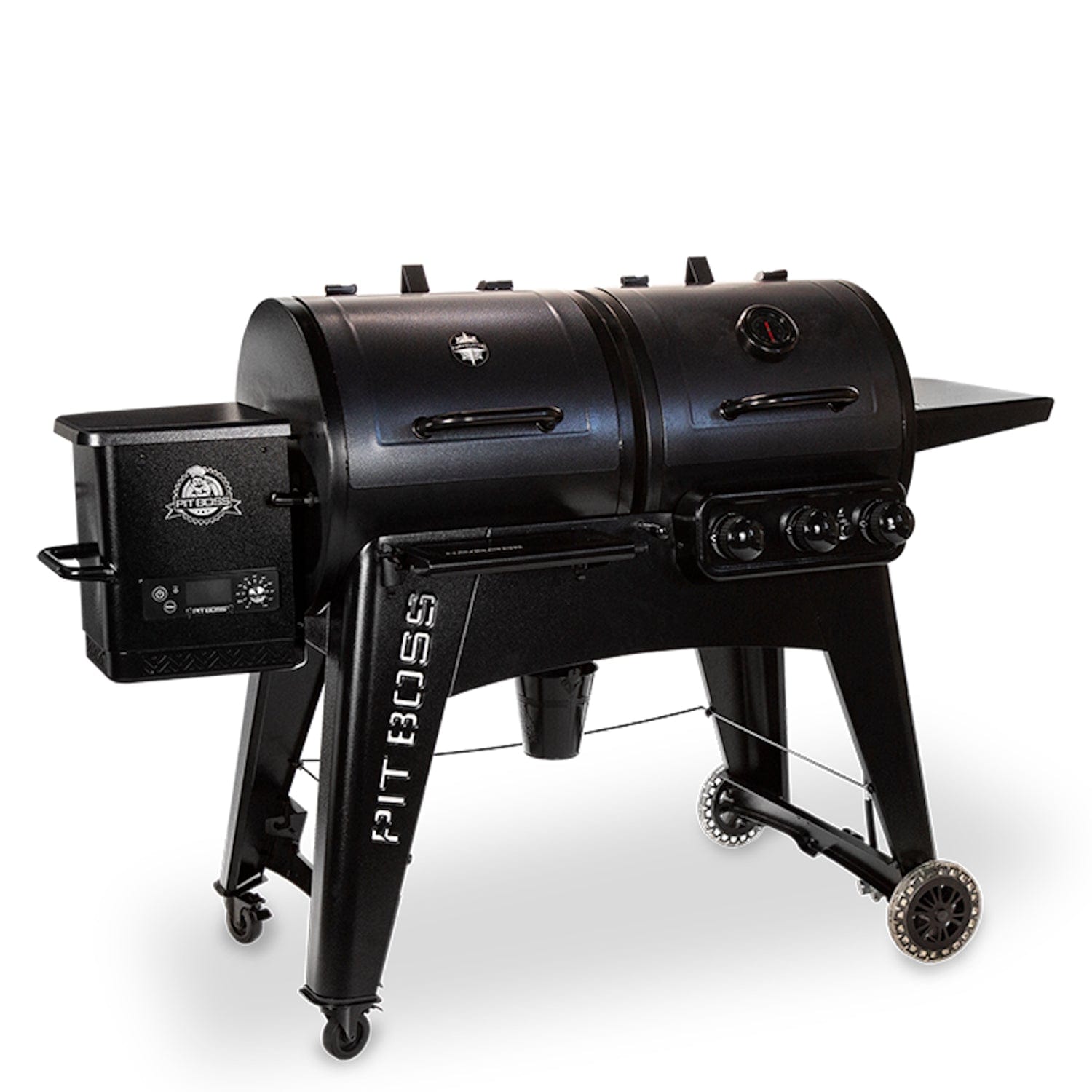 Pit Boss 1230G Navigator Combo Gas and Pellet Grill angle view