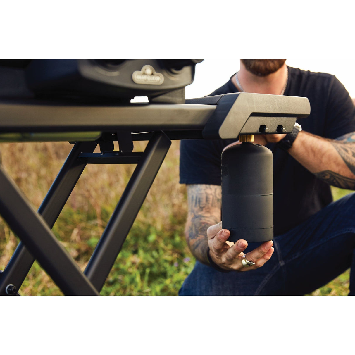 man using Napoleon Phantom TravelQ portable