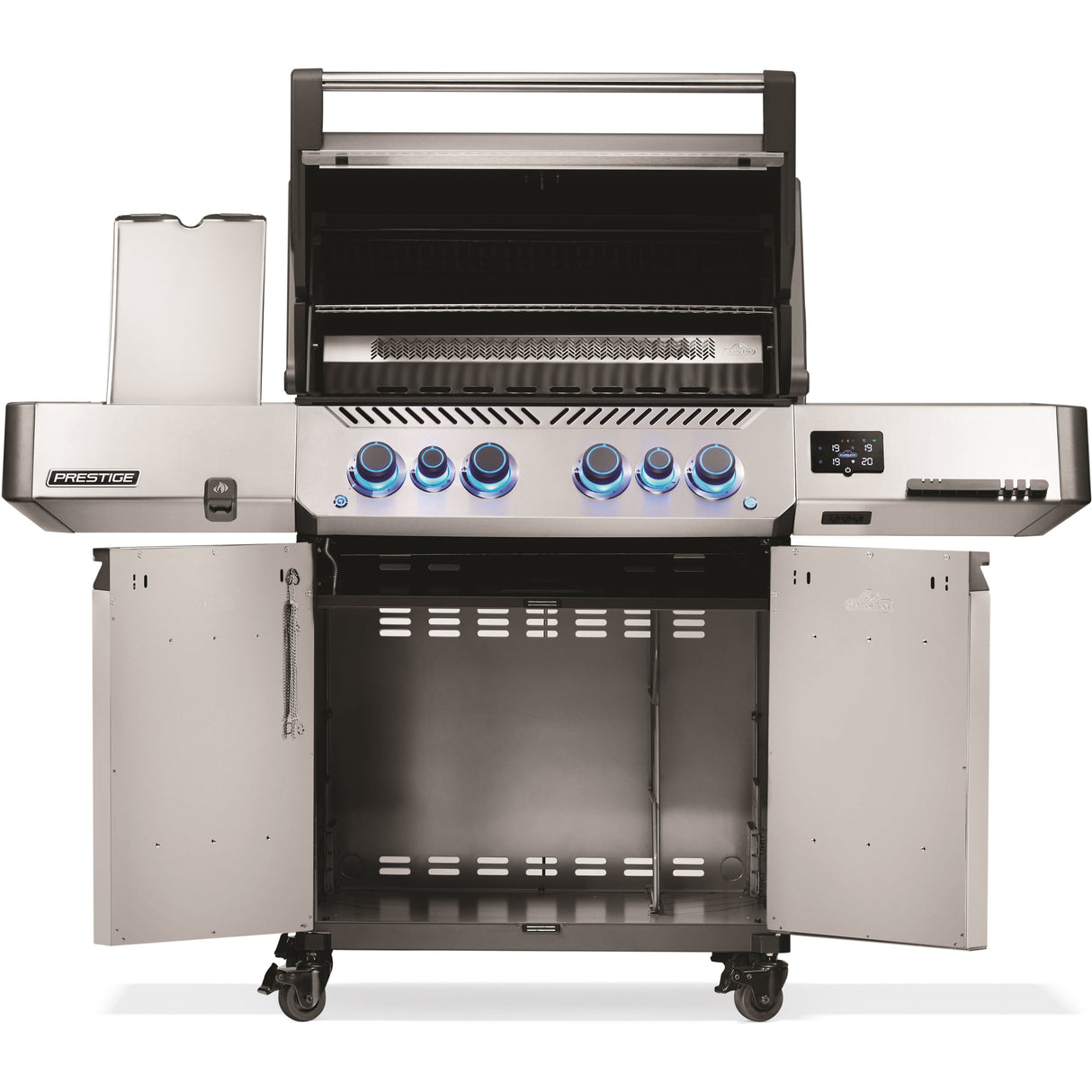 Napoleon Prestige 500 Connected Gas Grill front open