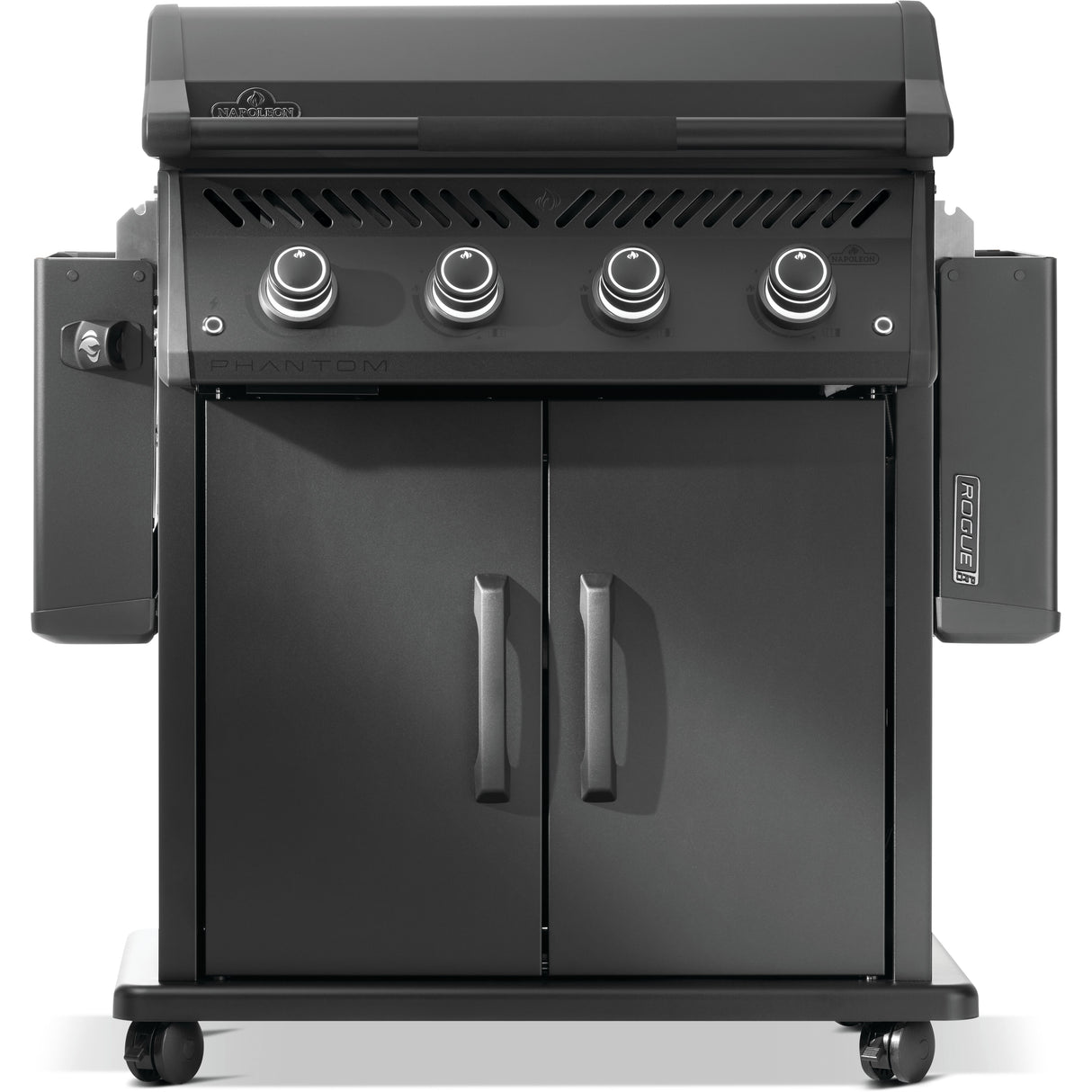 Napoleon Rogue PRO Phantom 30 Grill front view close up shelves folded