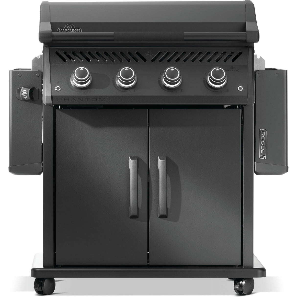 Napoleon Rogue PRO Phantom 30 Grill front view close up shelves folded