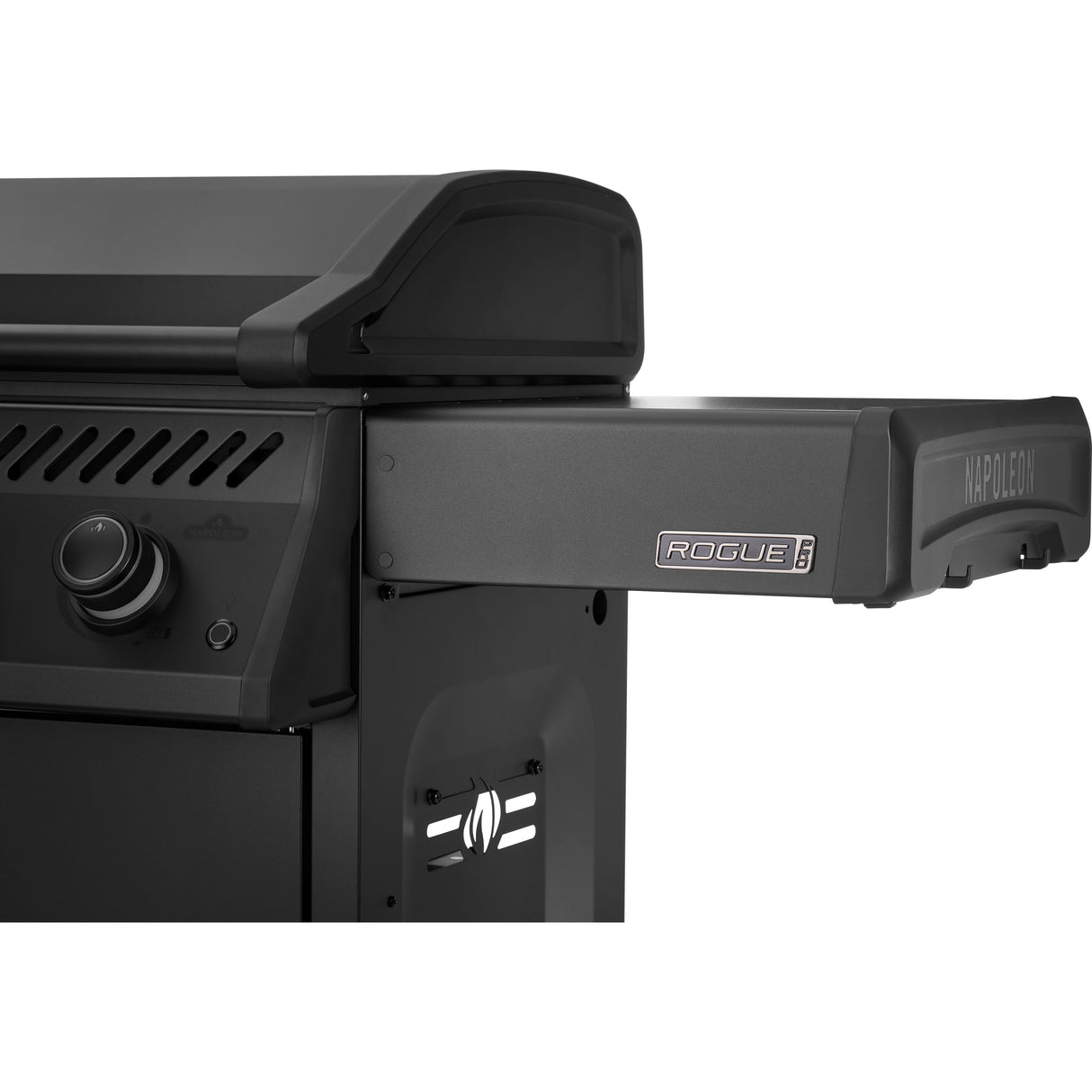 Napoleon Rogue PRO Phantom 30 Grill right side shelf close up