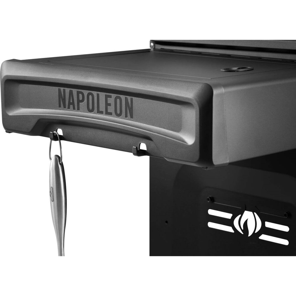 Napoleon Rogue PRO Phantom 30 Grill left shelf close up