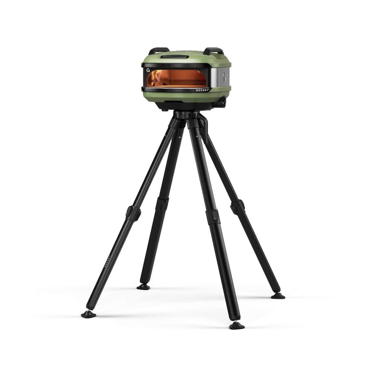 Tread Portable Pizza Oven Venture Stand with oven at the top side view