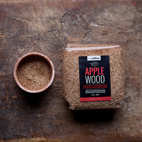 Apple Wood Smoking Dust 500g top view with sample