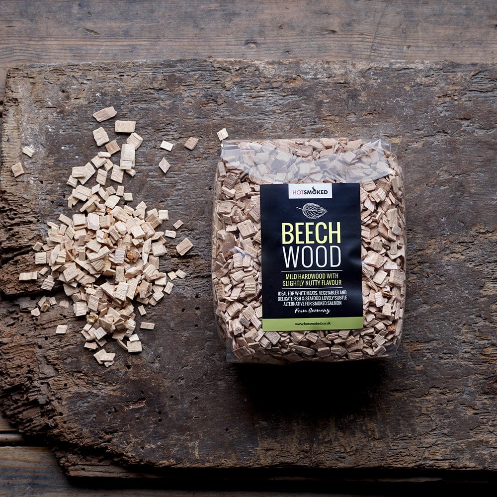 Beech Smoking Chips Refill on wooden board