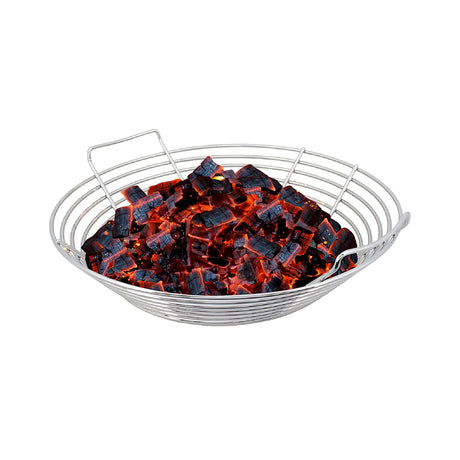Kamado Joe Charcoal Basket filled with hot coals