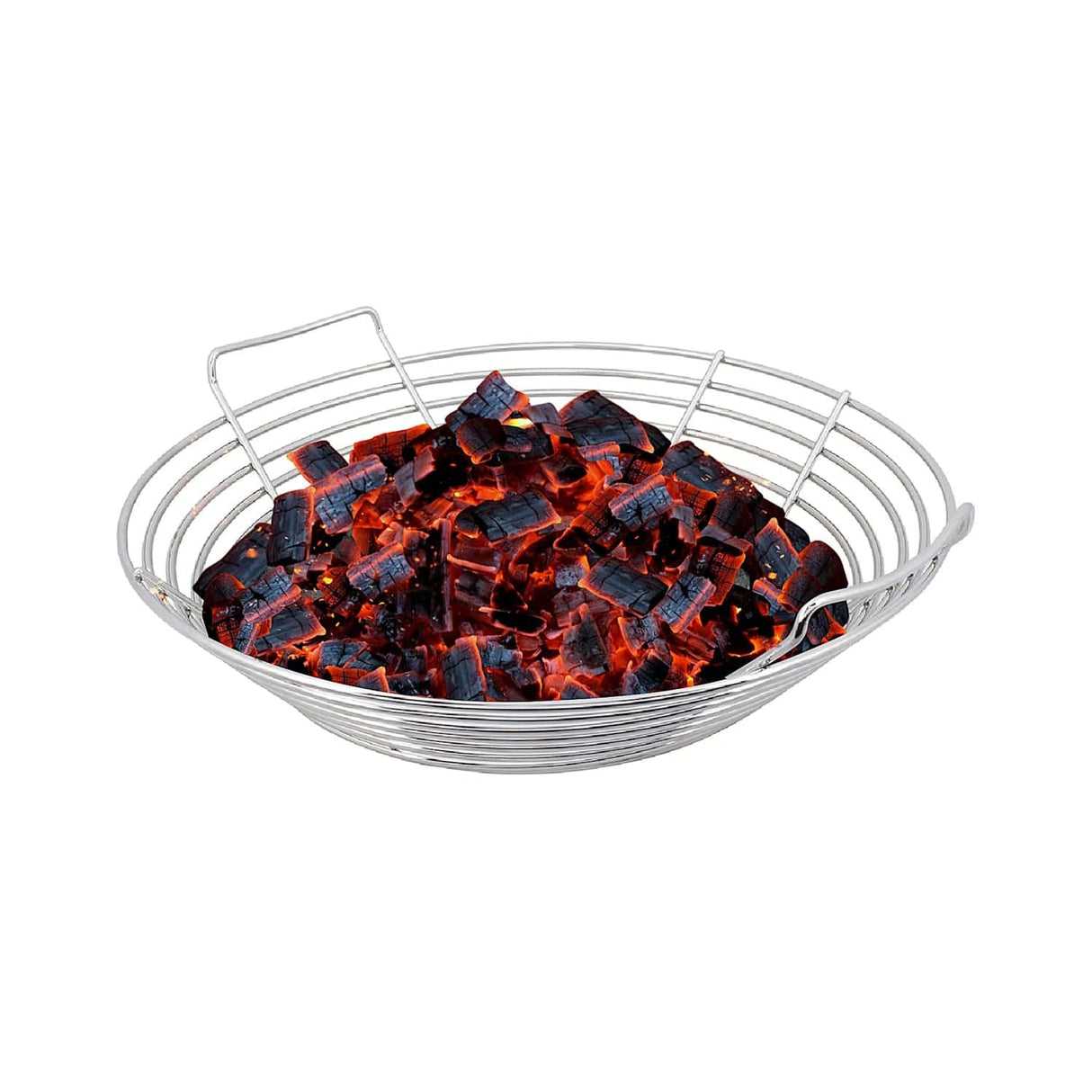Kamado Joe Charcoal Basket filled with hot coals