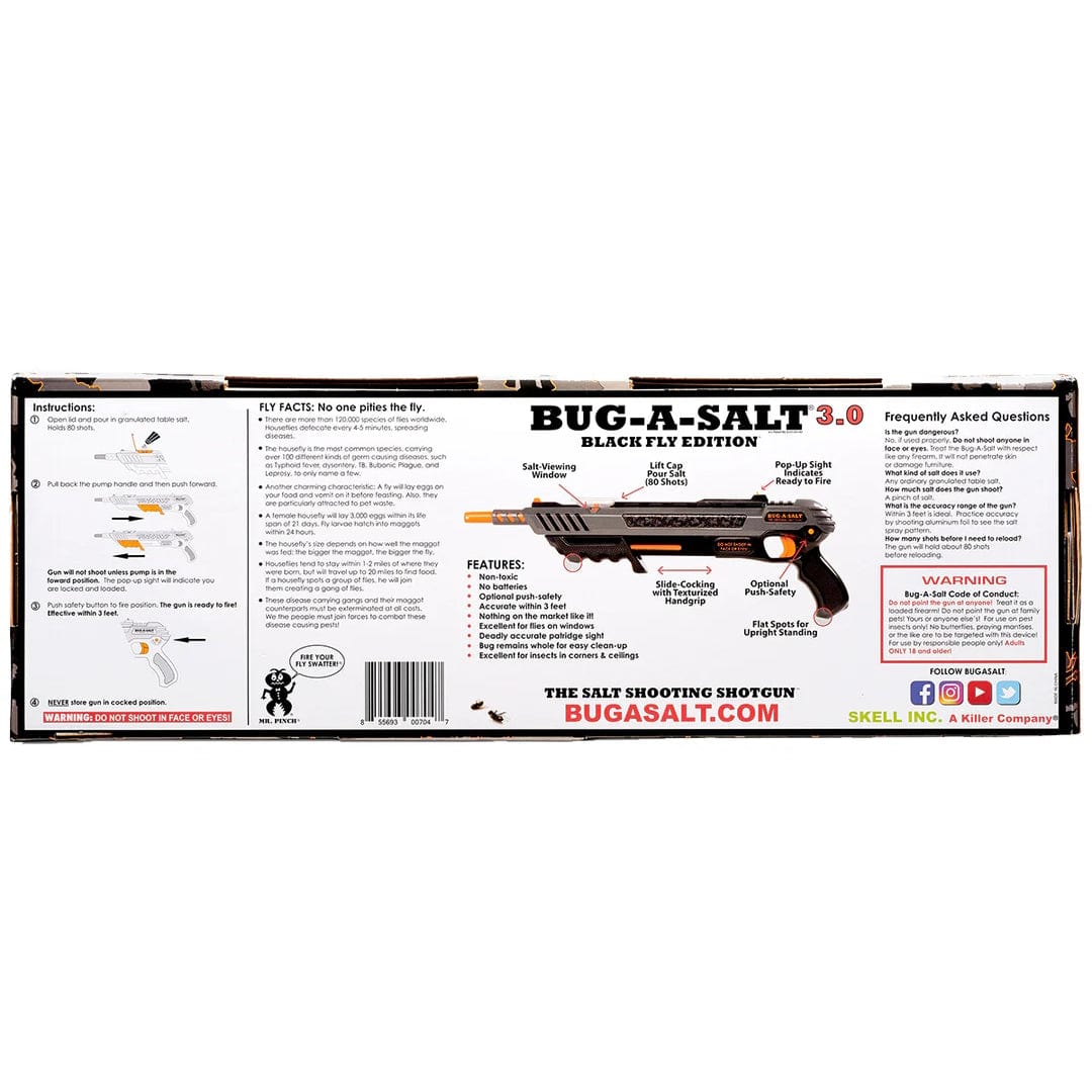 Bug-A-Salt Black Fly Edition 3.0 back of the package