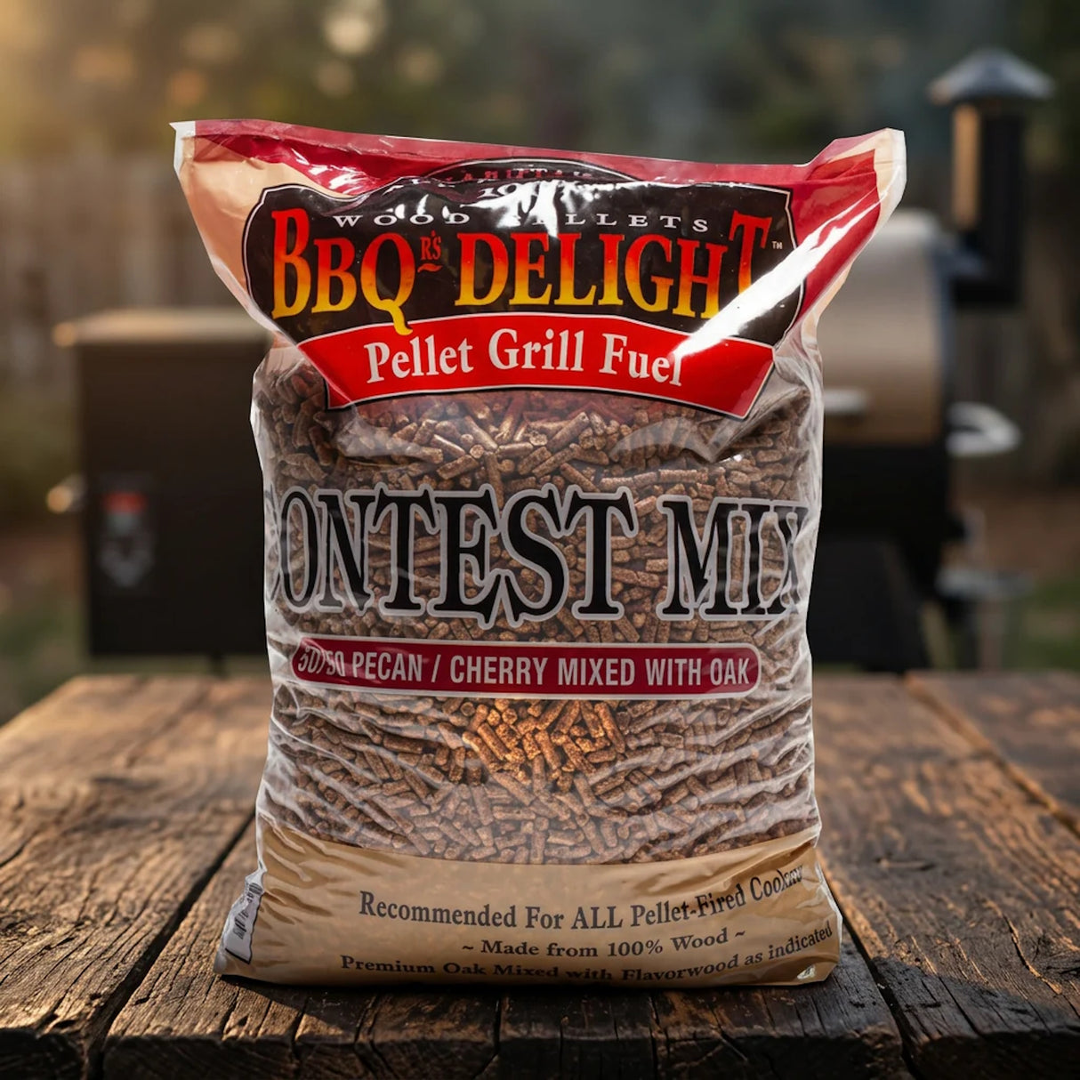 BBQr's Delight | Contest Mix | Pecan/Cherry Mix With Oak Pellet Grill Fuel | 9Kg Bag