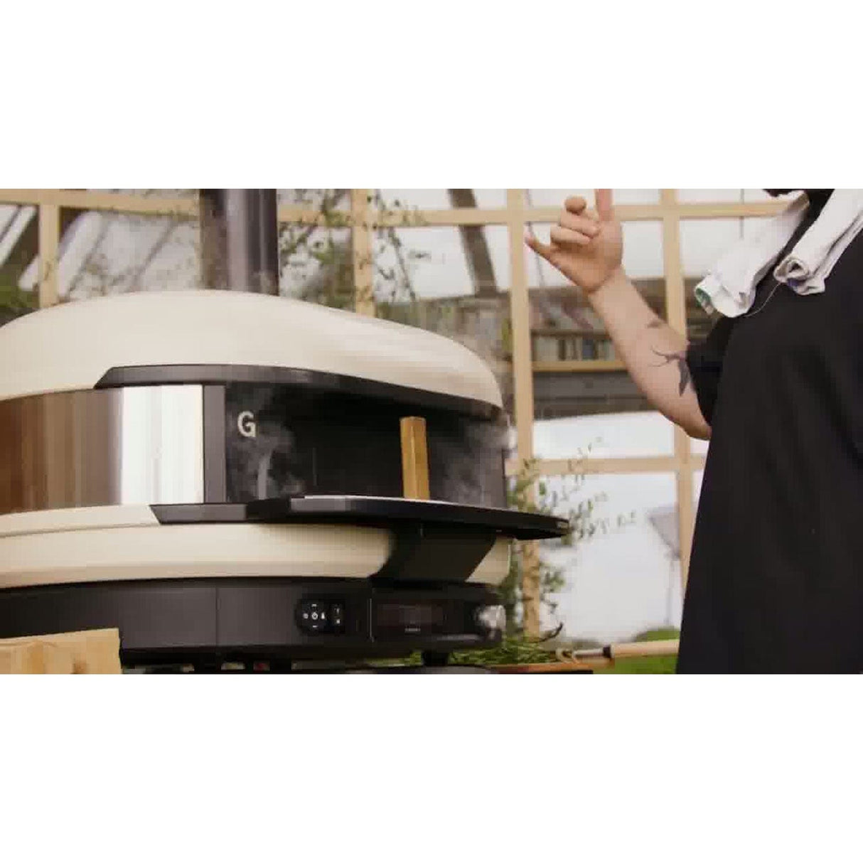 Dome Gen 2 Series Door man cooking with door on white oven