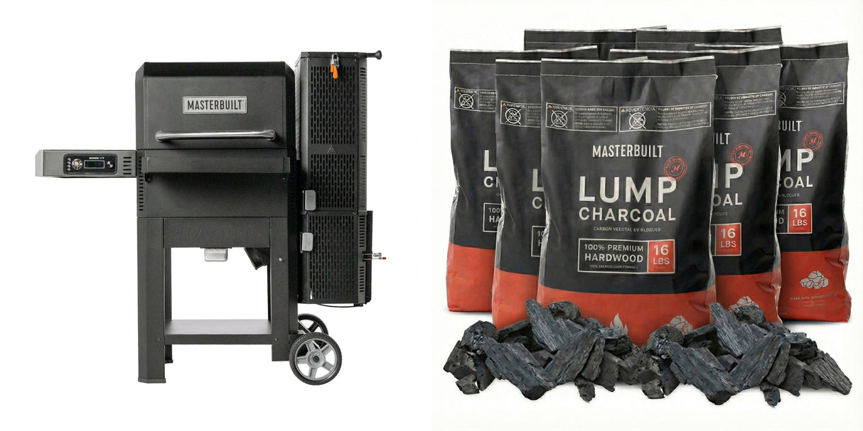 Masterbuilt Gravity Series 600 Digital WiFi Charcoal Grill and Smoker + 8 Bags Of Charcoal