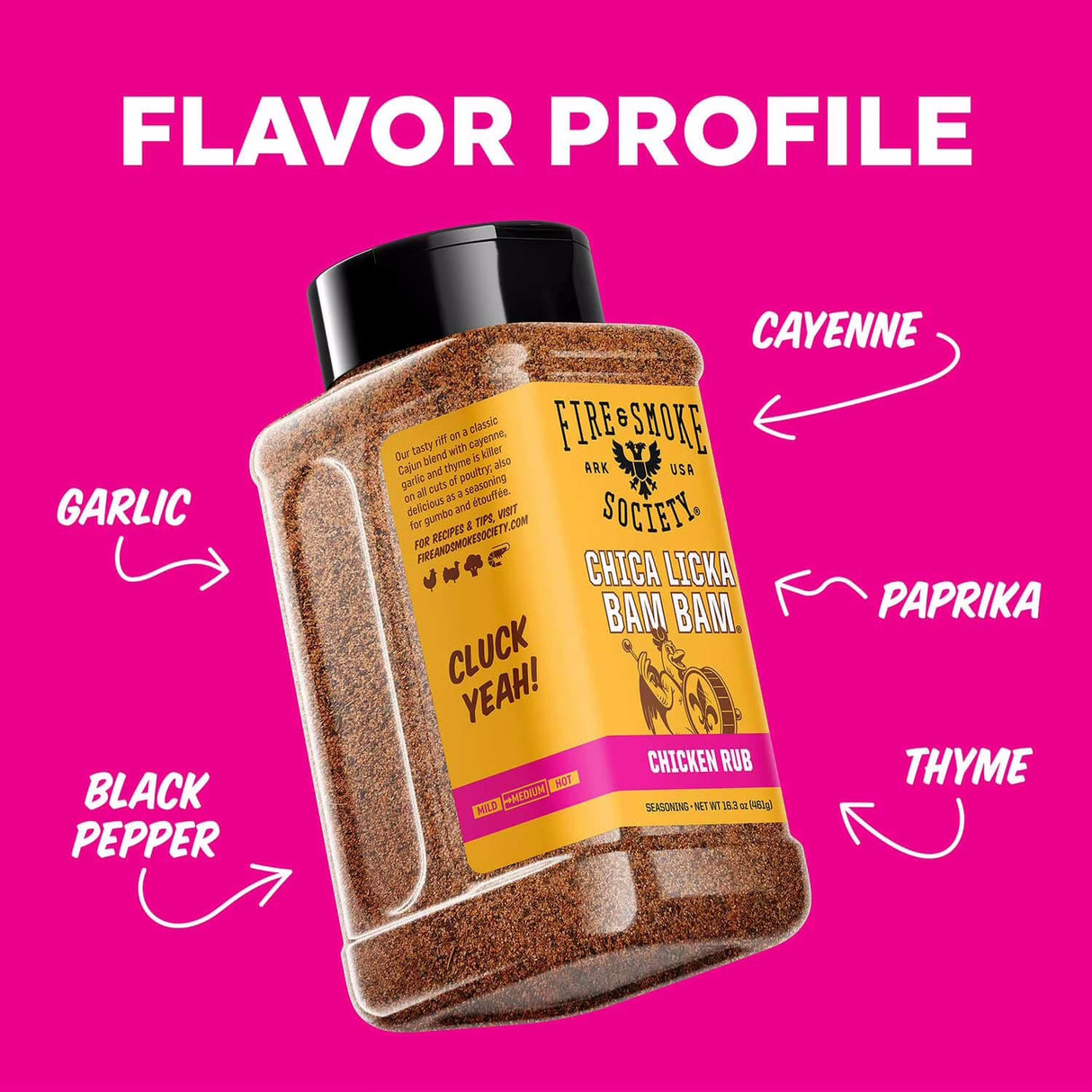 Fire & Smoke Society | Chica Licka Bam Bam BBQ Seasoning | Chicken Rub 16.3 oz.