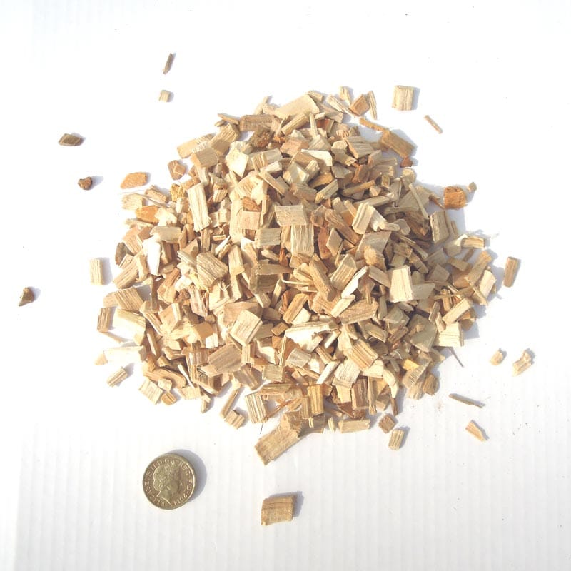 HotSmoked Hickory Bulk Wood Chips sample on white