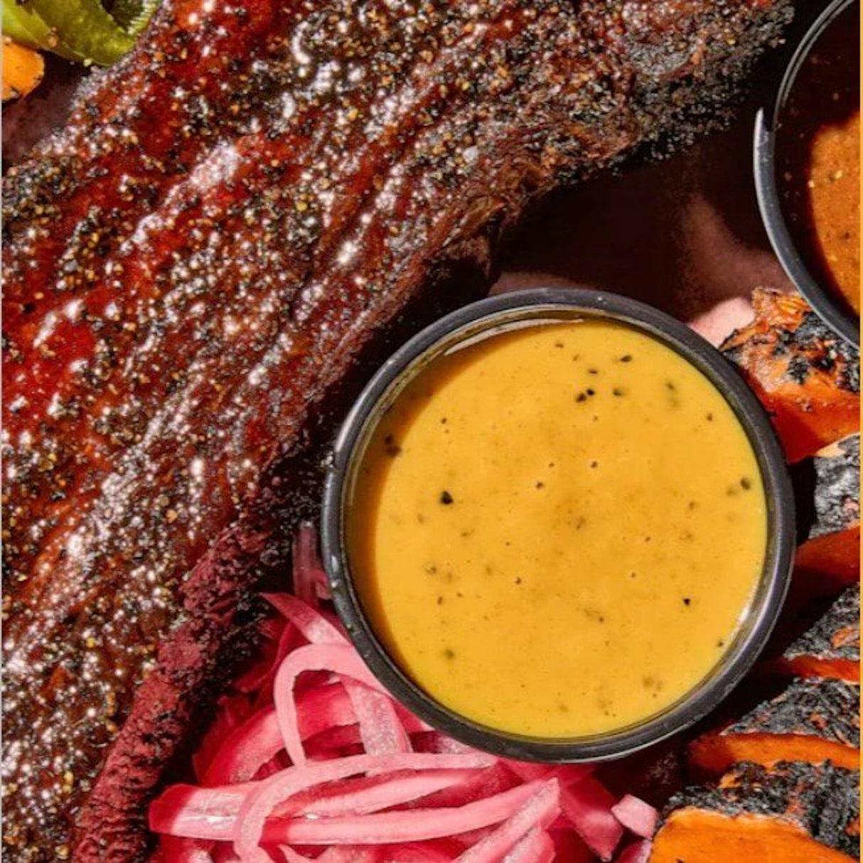 LeRoy & Lewis Mustard BBQ Sauce sauce in cup