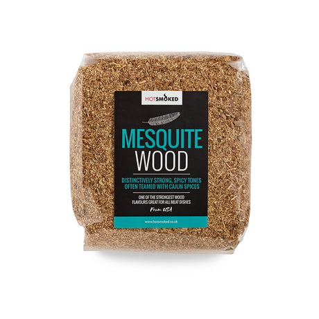 Mesquite Wood Smoking Dust top view on white