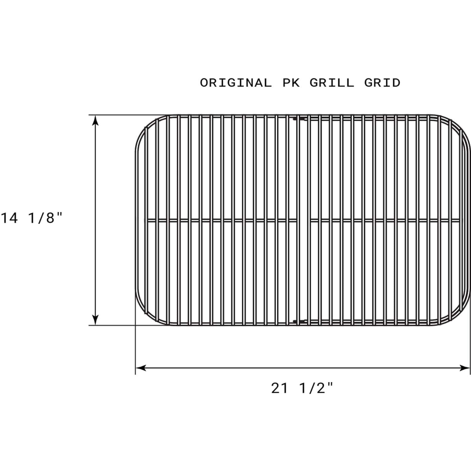Standard Hinged Cooking Grid dimensions
