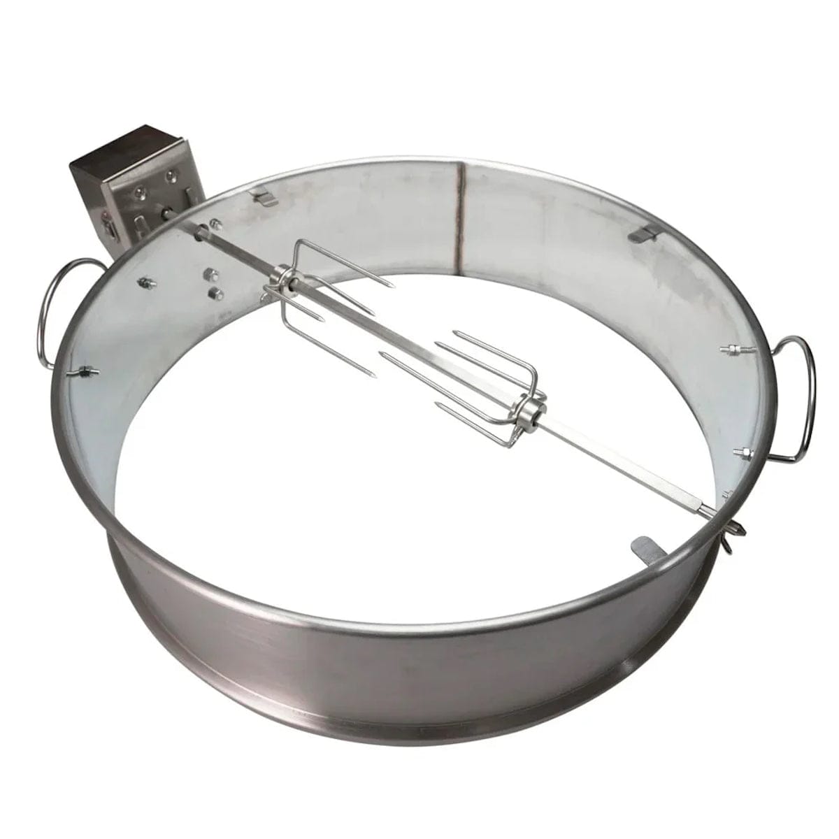 Slow N Sear Kettle Ring Rotisserie top right side view