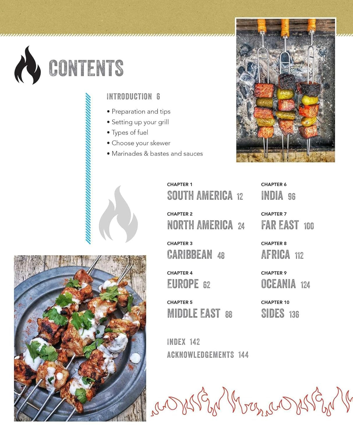 Skewered by Marcus Bawdon Hardcover Cookbook book contents