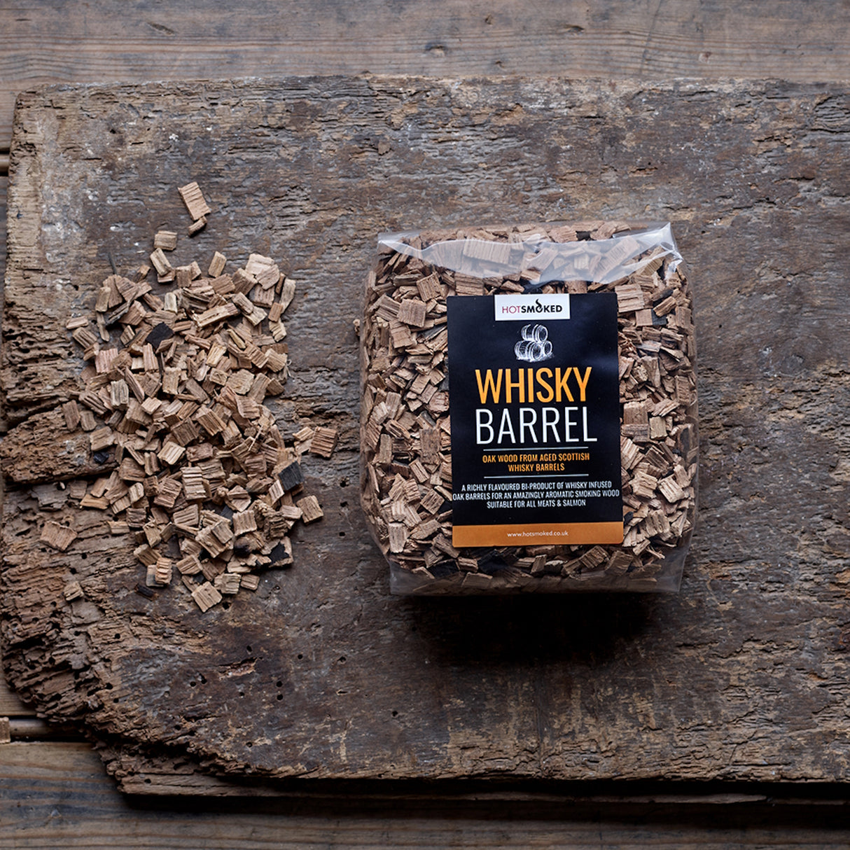 HotSmoked | Whisky Barrel Oak Smoking Chips | Saver/Refill 500g