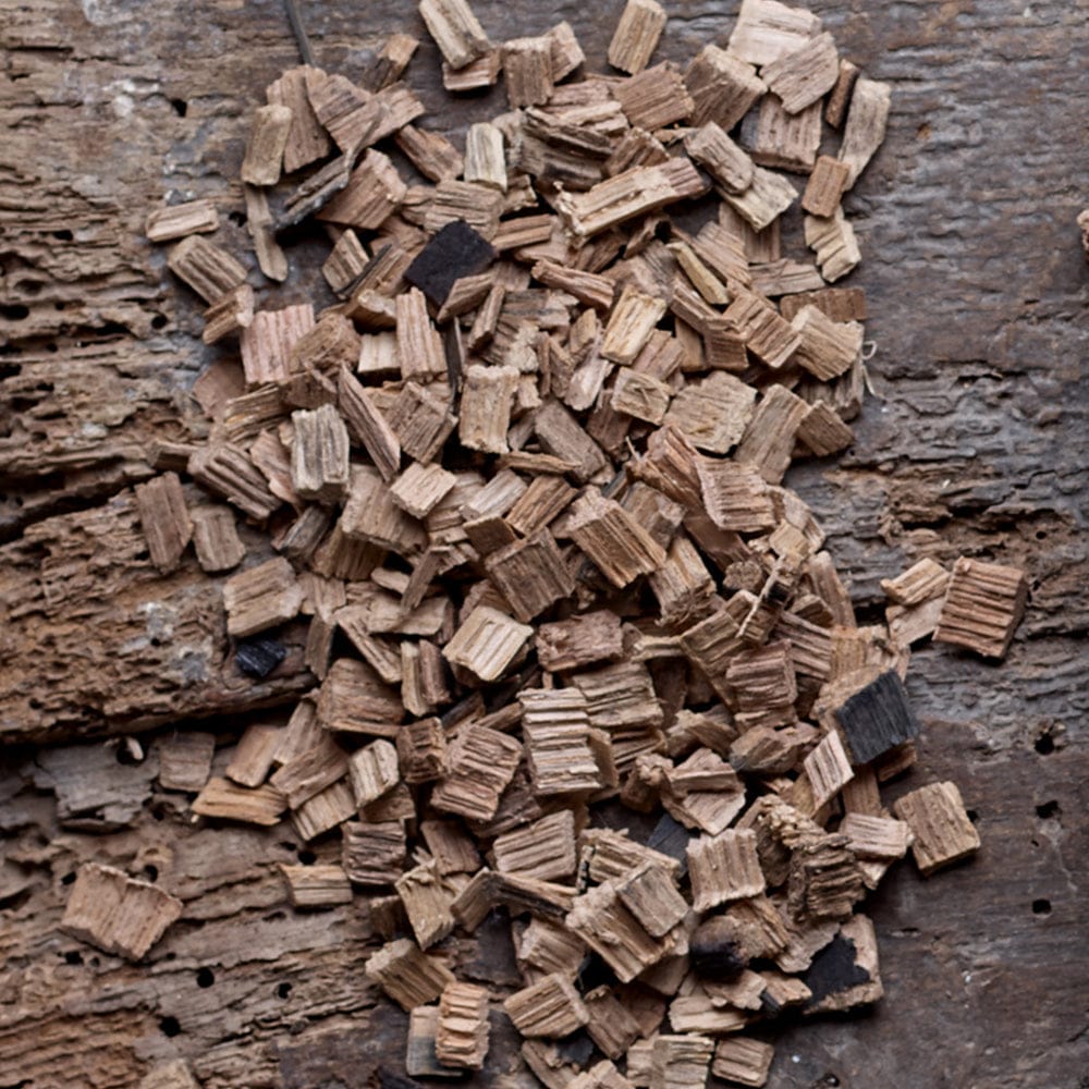 HotSmoked Whisky Barrel Smoking Chips sample on wooden board