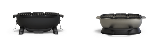 PKGO Portable Charcoal Smoker Grill open on white