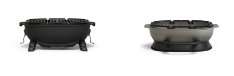 PKGO Portable Charcoal Smoker Grill open on white