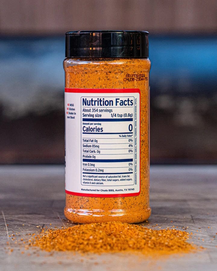 a bottle of Chud Rub back label showing Nutrition Facts