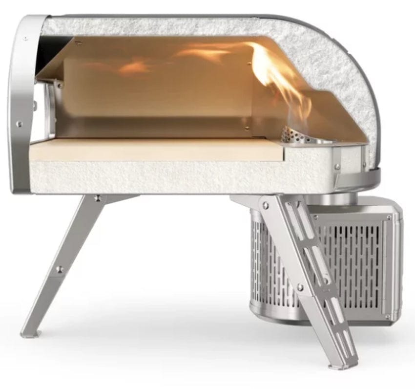 a Gozney Roccbox on fire using Pizza Wood Burner 2.0