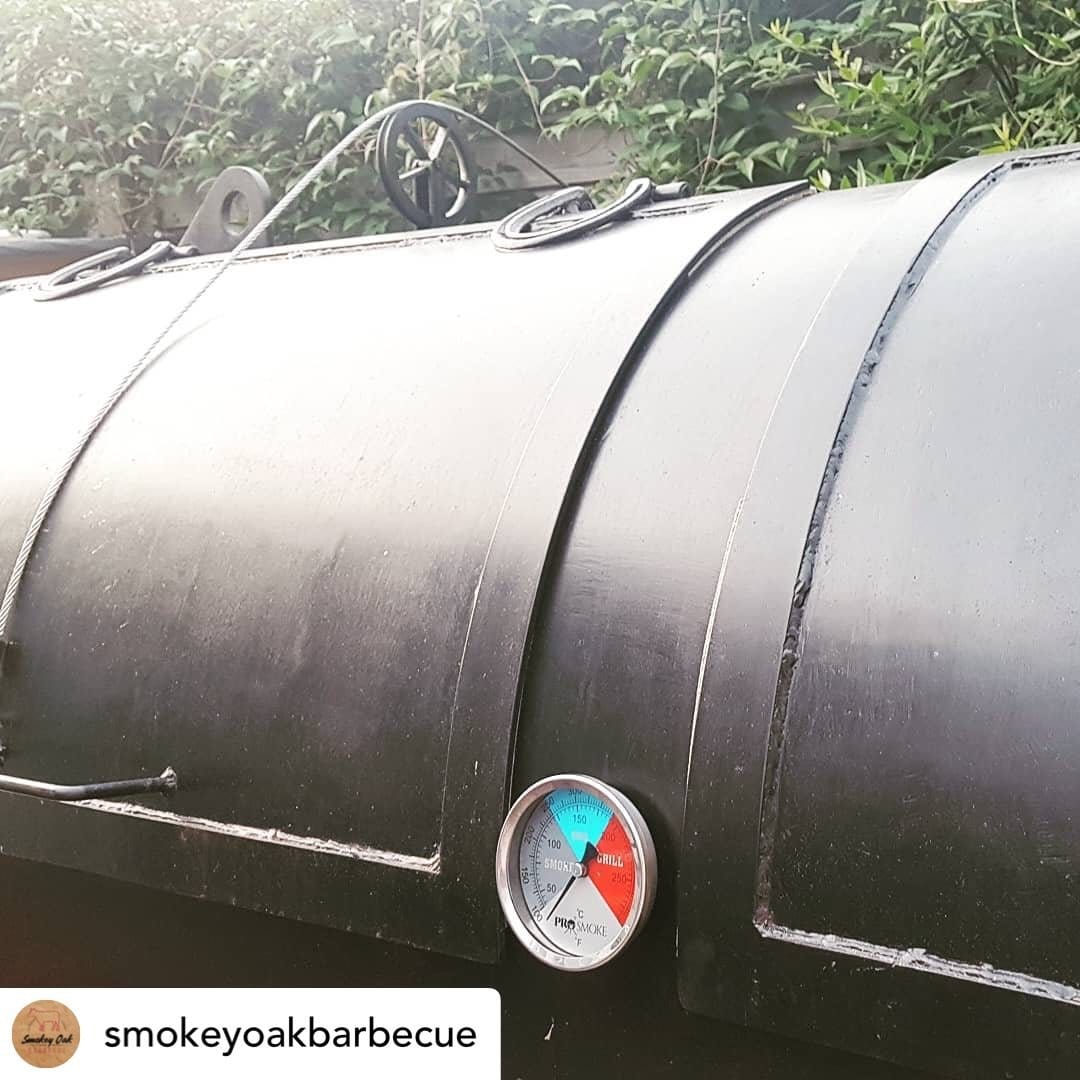 4 Inch Pro Smoke Pit Thermometer on bbq
