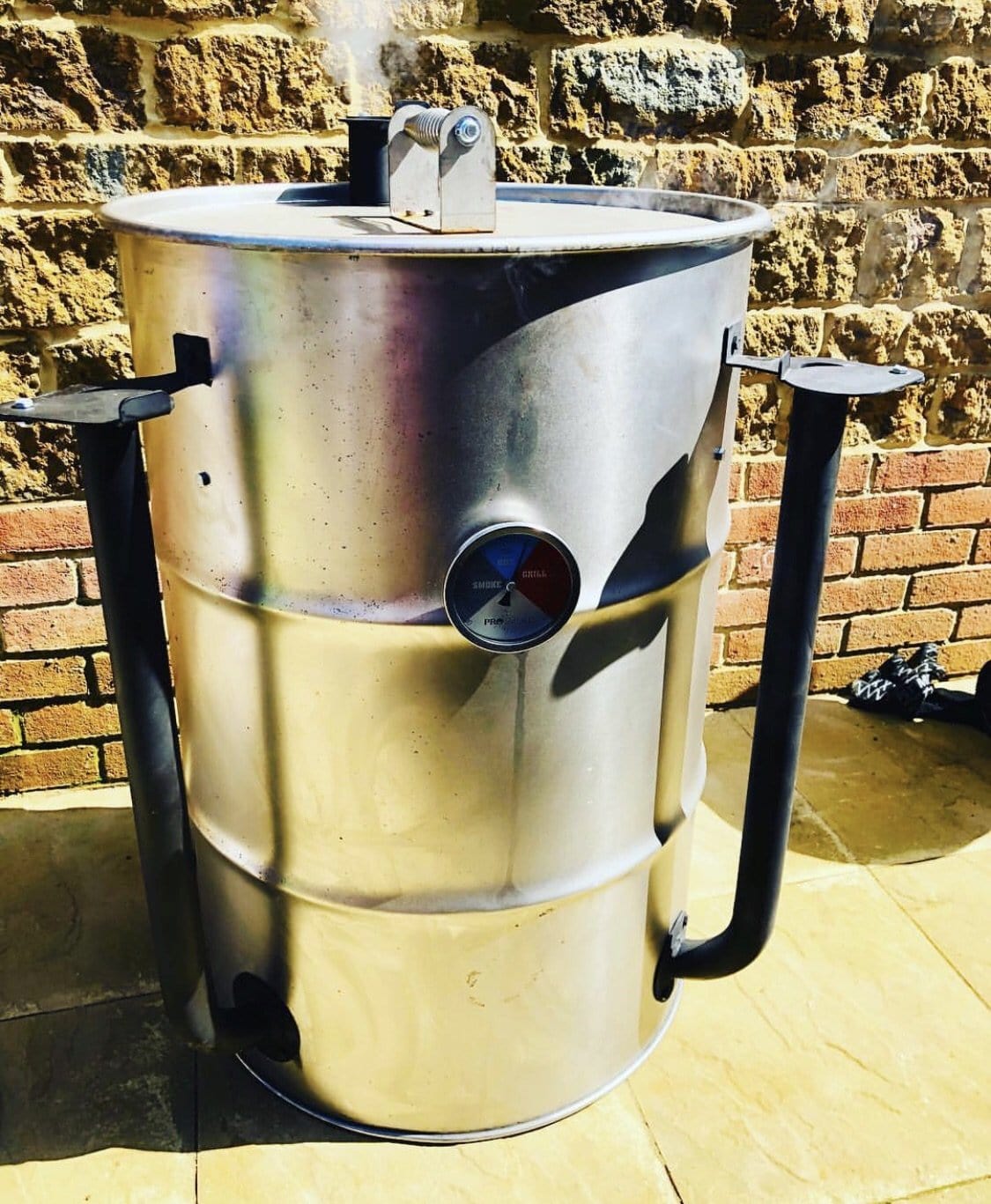 4 Inch Pro Smoke Pit Thermometer on smoker