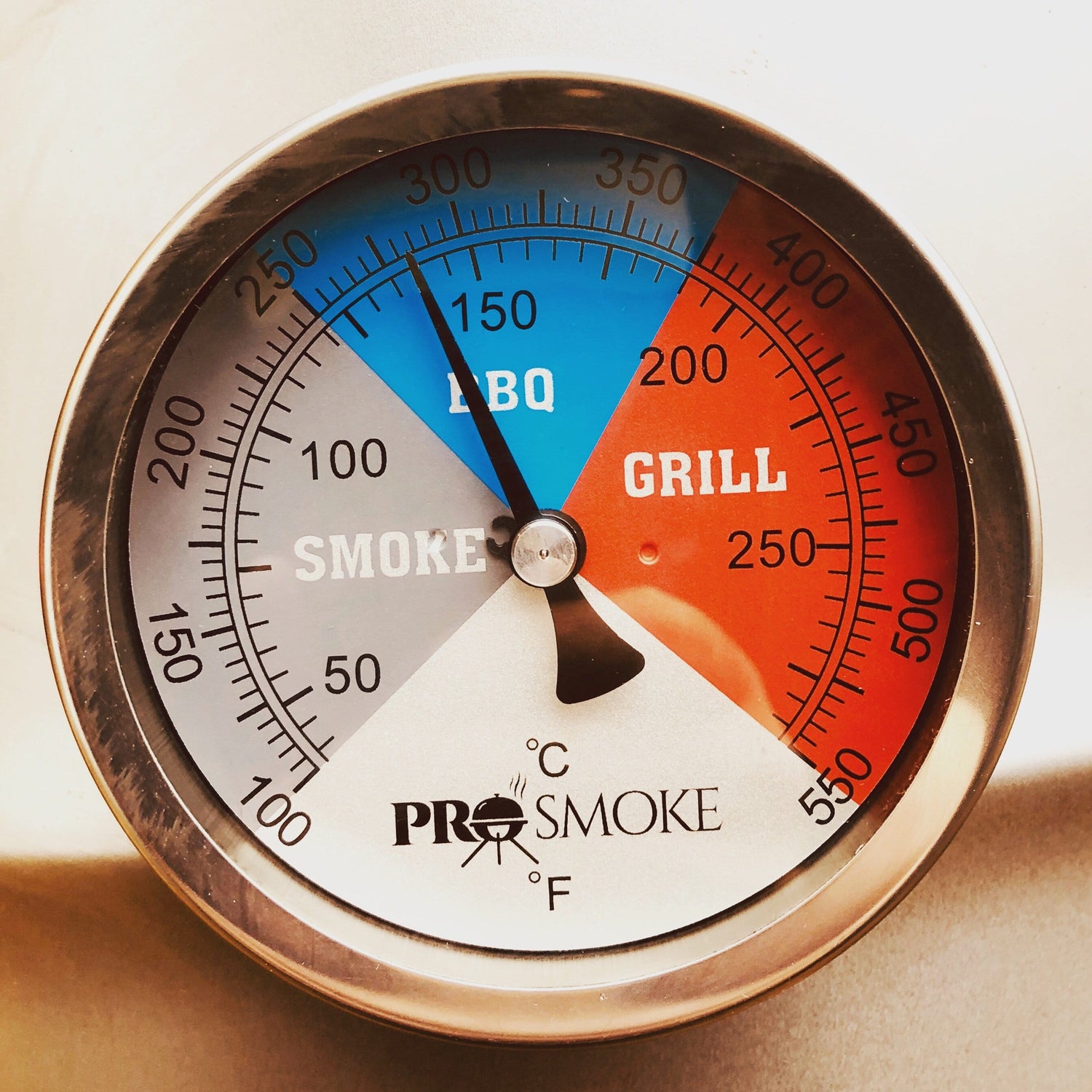 4 Inch Pro Smoke Pit Thermometer on white