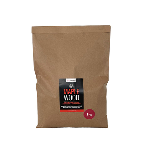 Maple Wood Smoking Chips in a 1 Kg Kraft bag packaging
