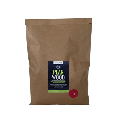 Pear Wood Smoking Chips in 1 Kg KRAFT bag