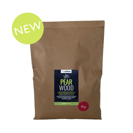 Pear Wood Smoking Chips in 1 Kg KRAFT bag