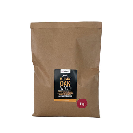 Whisky Barrel Smoking Chips in a  1 kg Kraft packaging