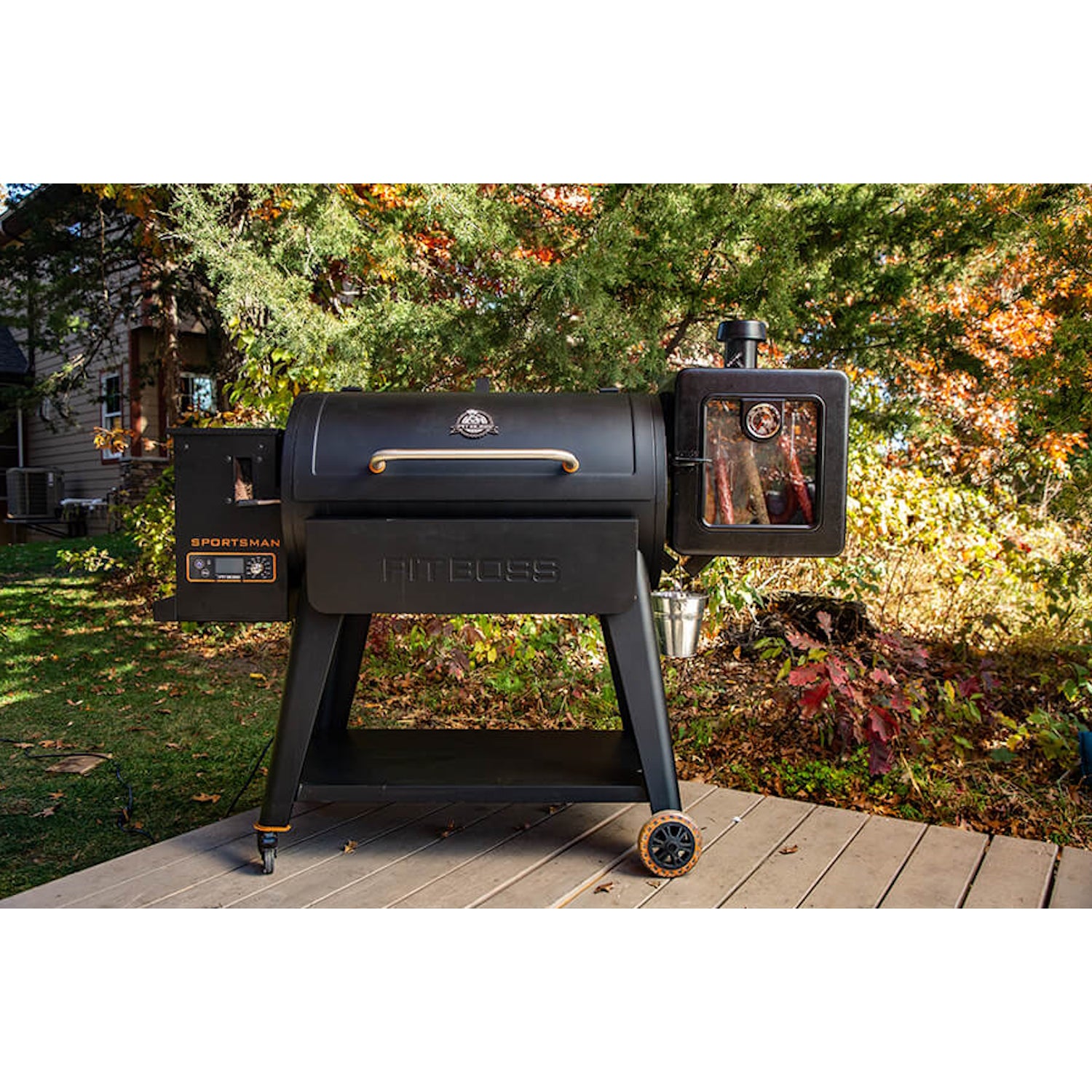 Pit Boss Side Smoker Attachment backyard meat smoking closed