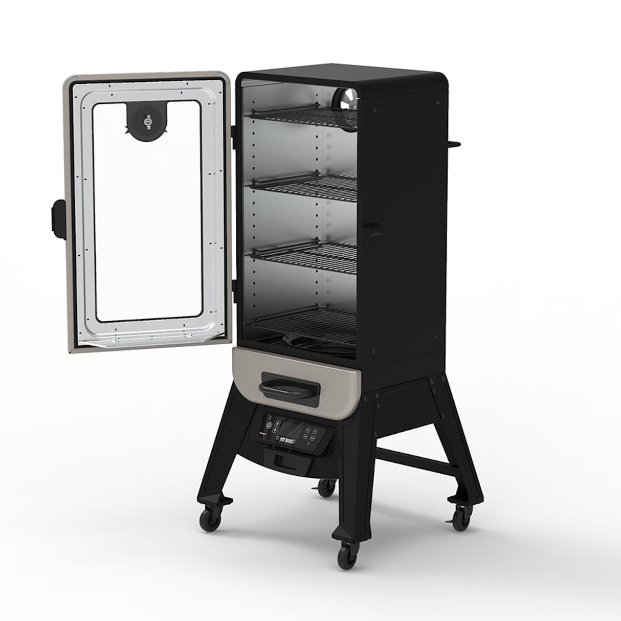 3-Series Digital Electric Vertical Smoker door open side view