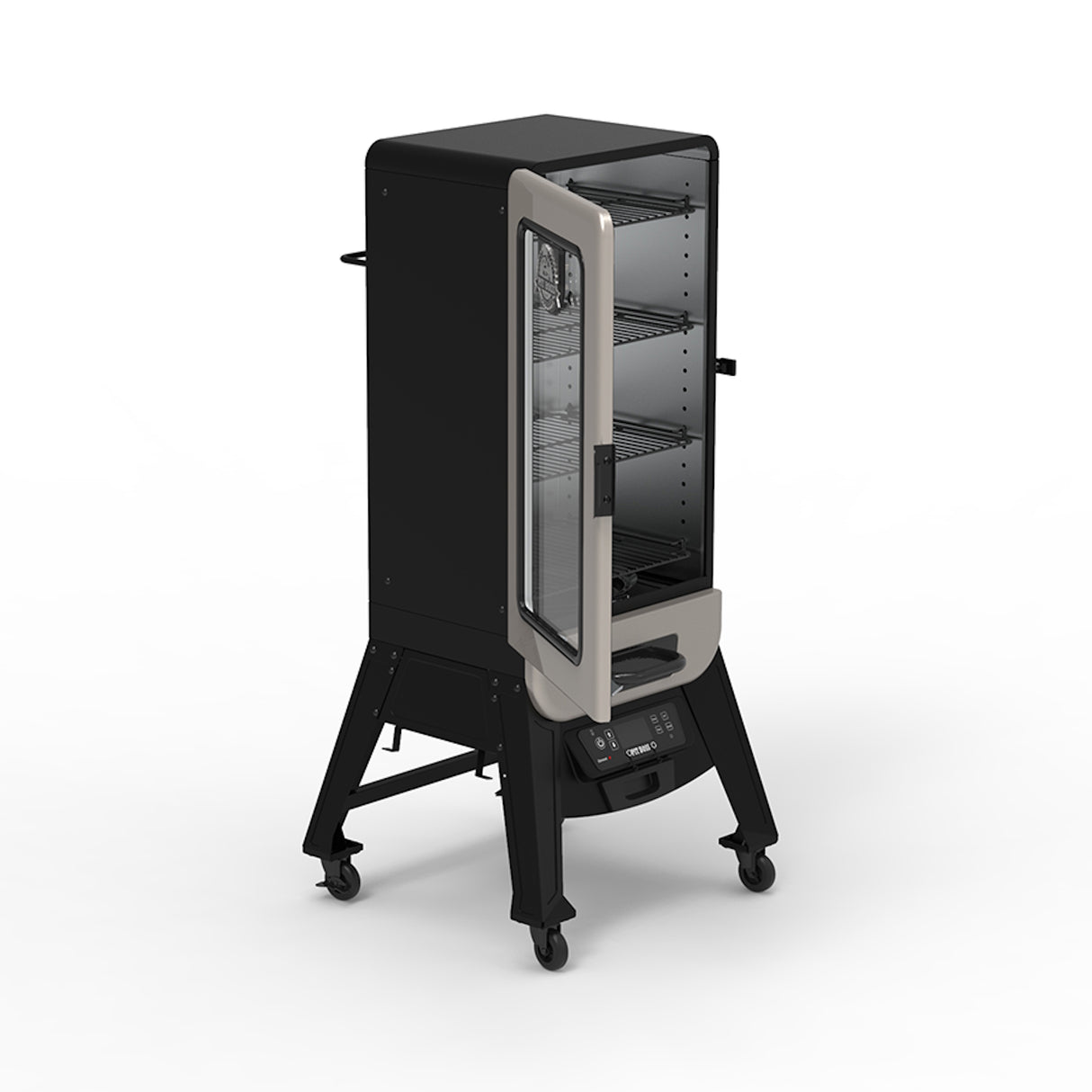 3-Series Digital Electric Vertical Smoker door open left view