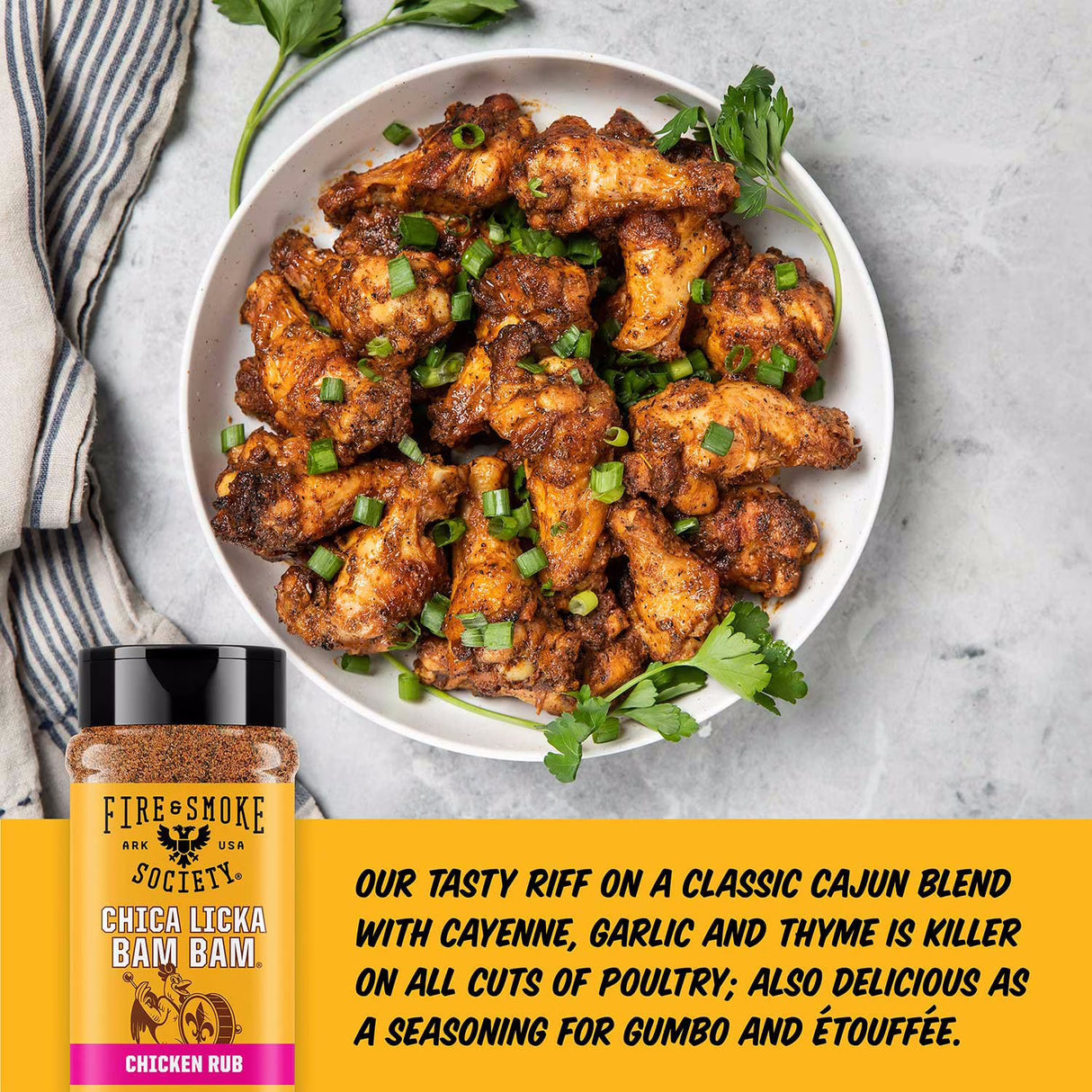 Fire & Smoke Society | Chica Licka Bam Bam BBQ Seasoning | Chicken Rub 16.3 oz.