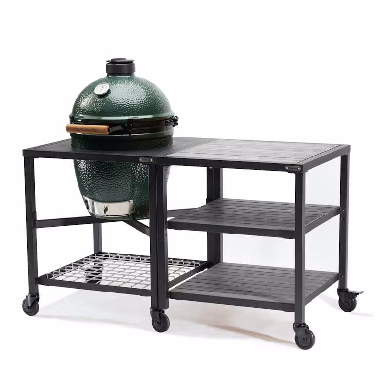 Big Green Egg | Modular Nest + Expansion Frame + Distressed Acacia Shelves